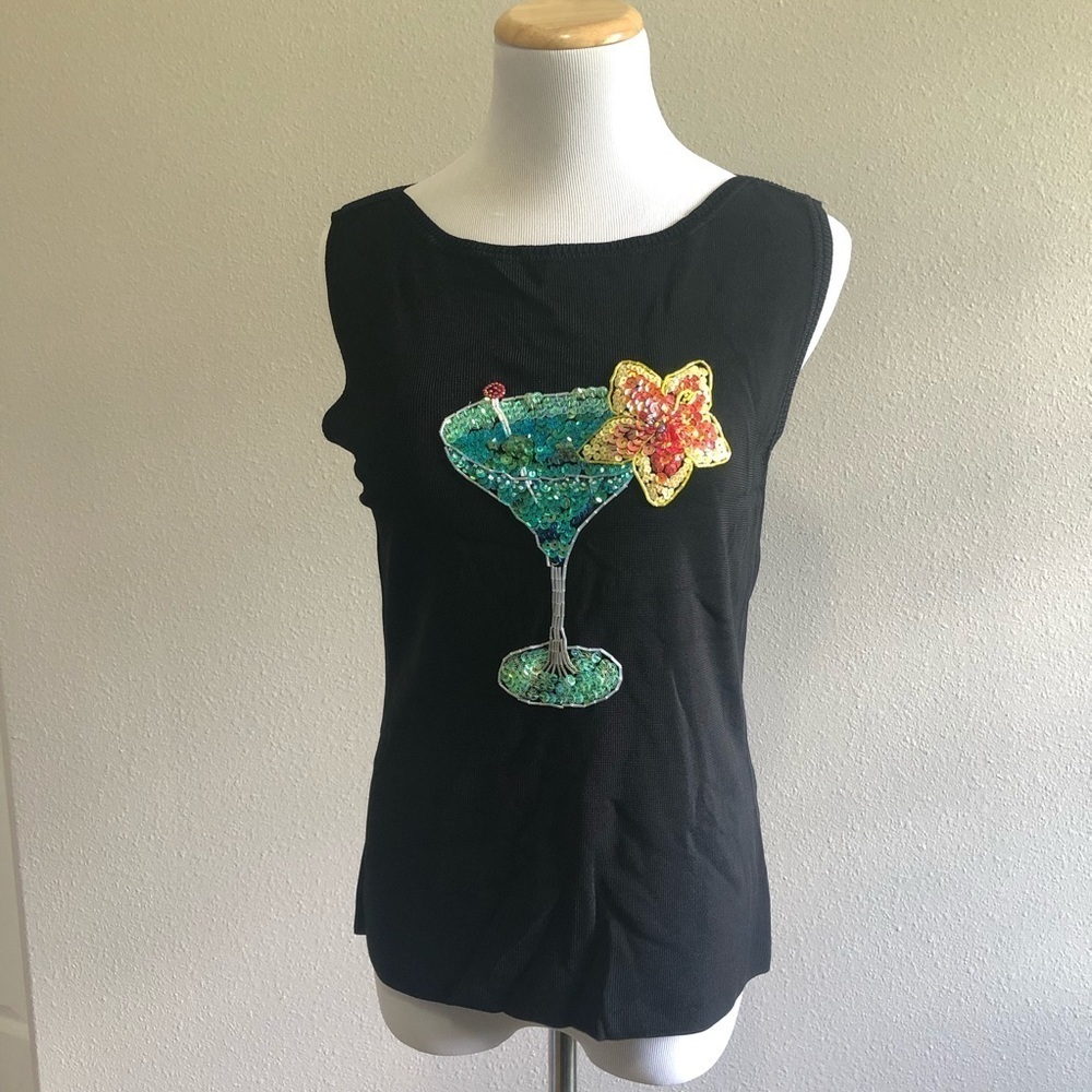 Lucia burns embroidered black womens top​